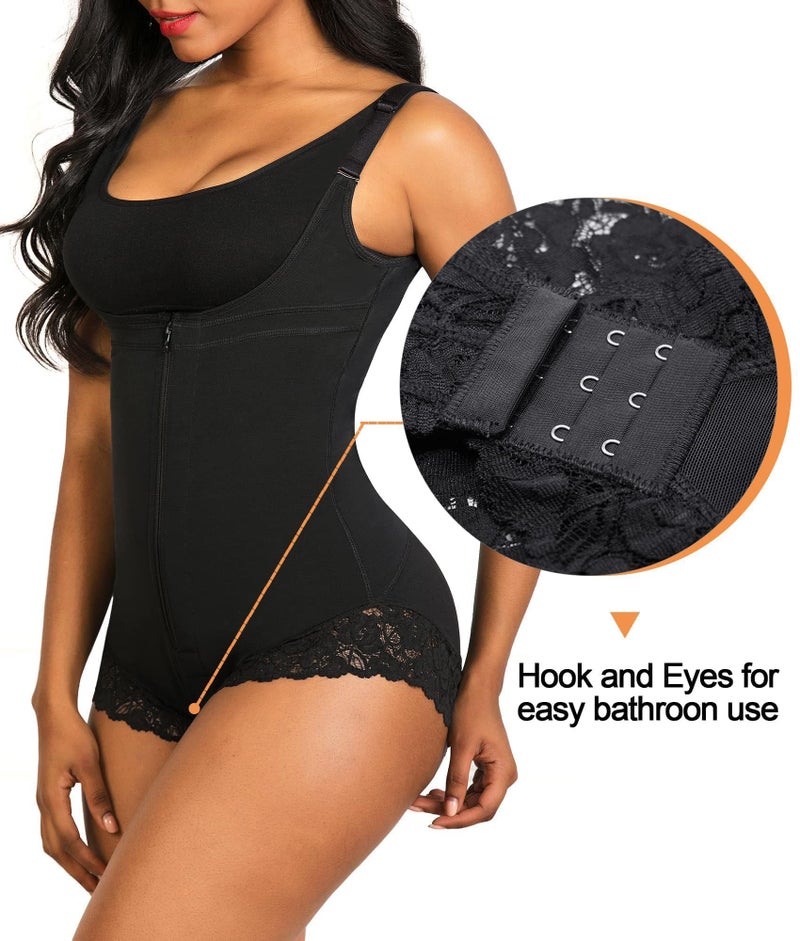 SHAPERX Women's Fajas Colombianas Shapewear Postpartum Tummy Control Body Shaper Butt Lifter Bodysuit,SZ7200-Black-3XL - Image 4